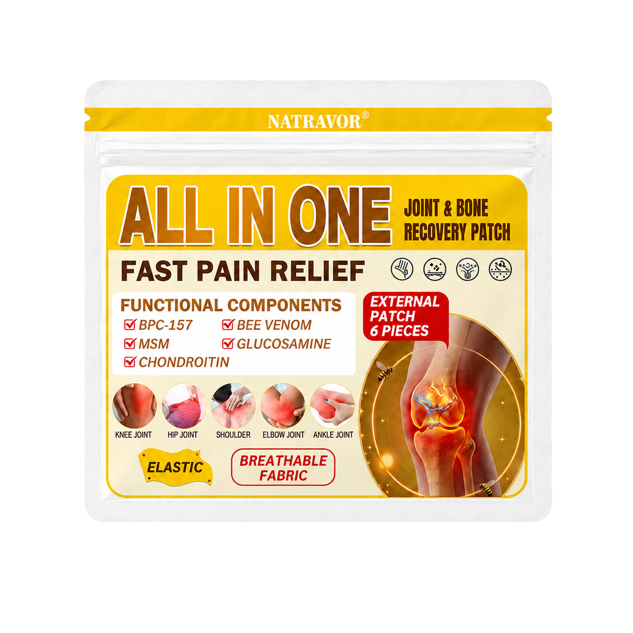 𝐎𝐟𝐟𝐢𝐜𝐢𝐚𝐥 𝐁𝐫𝐚𝐧𝐝 𝐒𝐭𝐨𝐫𝐞 |✅🔥Natravor® Joint Pain Relief Patches – 40 Mixed Sizes for Knees, Back, Shoulders