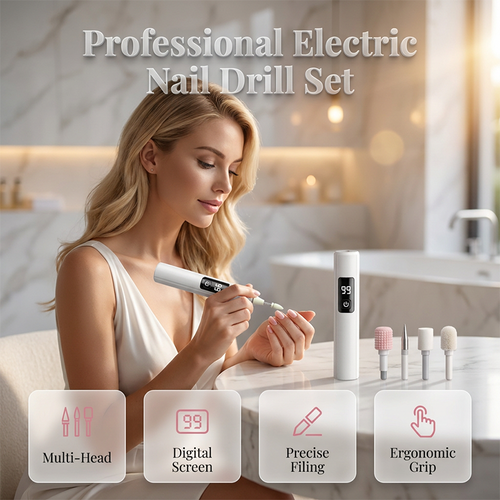 🥳2026 HOT SALE🥳💞50K+ SOLD!💅✨ 49% OFF! Professional Electric Nail Polisher – Smooths thick nails. 99-speed display. Multiple heads for shaping & buffing. Salon at home! 🌟💎